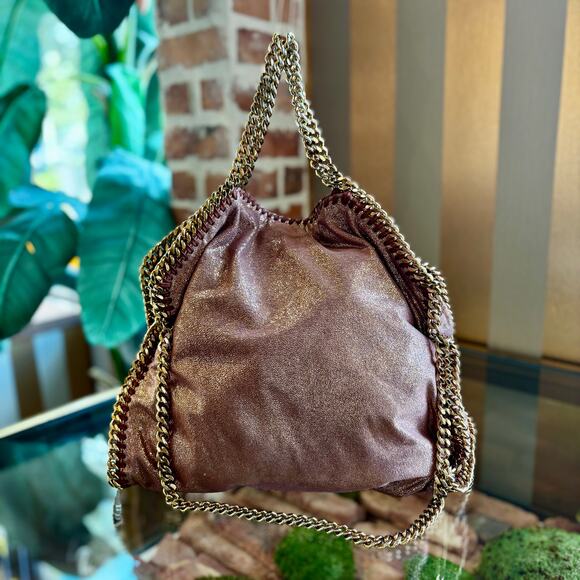 STELLA MCCARTNEY Falabella Eco Shiny Dotted Chamois Shoulder Bag - Picture 1 of 6